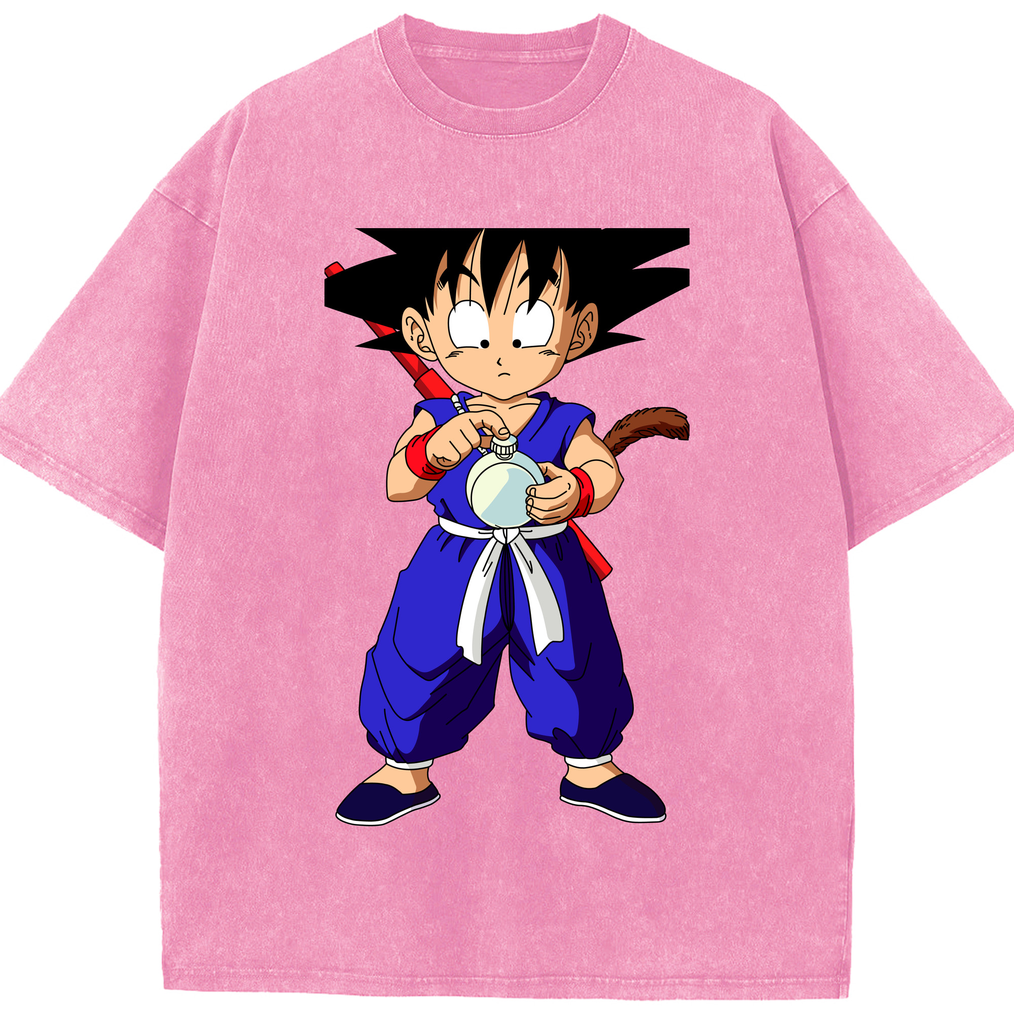 （画像用） ドラゴンボール 孫悟空（そん ごくう）Son Goku カカロット DRAGON BALL Kakarotto 綿100% ヴィンテージ風 半袖Tシャツ（フロントプリント）
